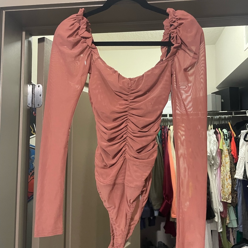 Rose long sleeve body suit